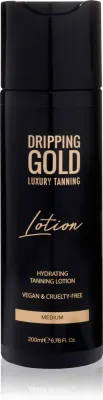 Лосьон-автозагар для тела Dripping Gold Luxury Tanning Lotion с интенсивным эффектом, увлажняющий, 200 мл, оттенок Medium