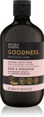 Baylis & Harding Goodness Rose & Geranium - Пена для ванны с ароматом цветов, 500 мл