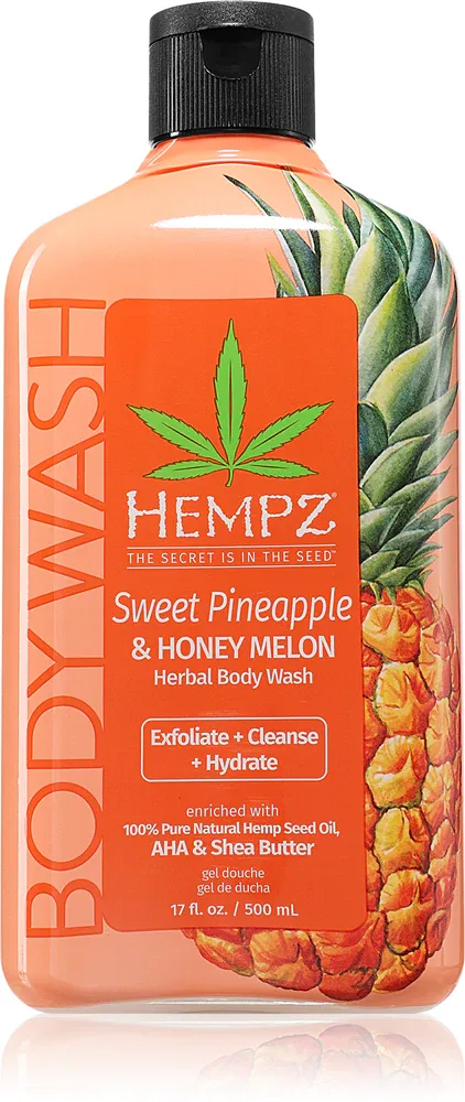 Гель для тела HEMPZ Sweet Pineapple Honey Melon очищающий, с алоэ, 500 мл