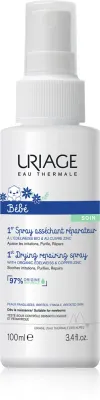 Uriage Bebe 1st Cu-Zn+ Drying Repairing Spray - спрей против раздражений, 100 мл