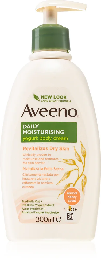 Aveeno Daily Moisturising Yoghurt body cream - Питательное молочко для тела Apricot & Yoghurt, 300 мл