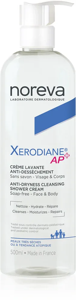 Noreva Xerodiane AP+ Anti-dryness Shower Cream - Интенсивно питательный крем для душа для чувствительной кожи, 500 мл