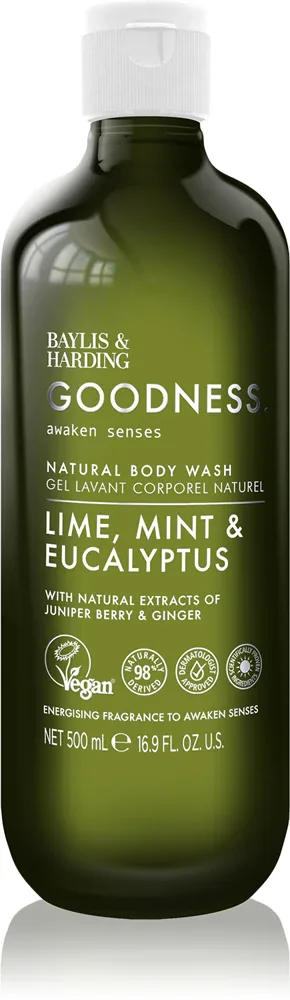 Baylis & Harding Goodness Awaken Senses - Освежающий гель для душа аромат Lime, Mint & Eucalyptus, 500 мл