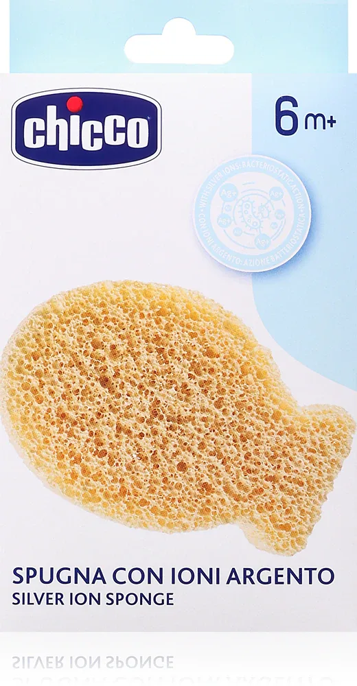 Chicco Silver Ion Sponge 6m+ - Детский крем для мытья с ионами серебра, 1 шт