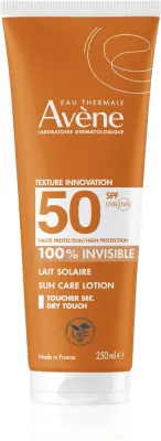 Avene Sun Care Lotion 100% Invisible - Водостойкое молочко для загара SPF 50, 250 мл