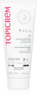 Topicrem MELA Unifying Ultra-Moisturizing Milk SPF15 - Увлажняющее молочко против пигментных пятен на коже, SPF 15 200 мл