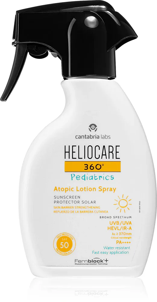 Heliocare 360 Pediatrics Atopic Lotion Spray - Солнцезащитный спрей для детей SPF 50, 250 мл