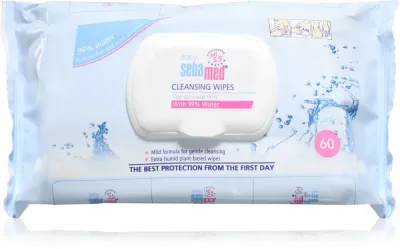 Влажные салфетки детские Sebamed Baby Care очищающие, для дома и поездок, 60 шт