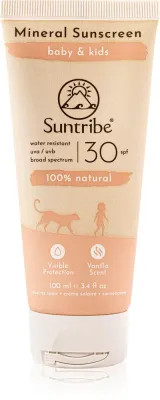 Suntribe Kids Mineral Sunscreen - Минеральный защитный крем для лица и тела для детей, 100 мл