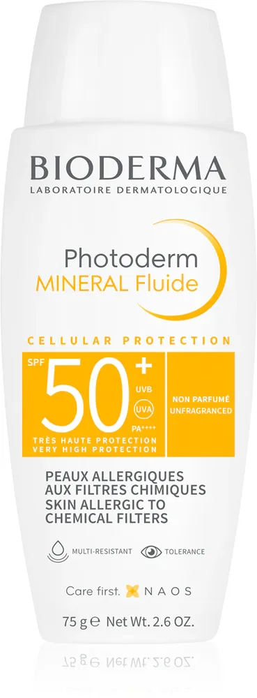Bioderma Photoderm Mineral Fluid - Защитный флюид без химических фильтров SPF 50+, 75 г