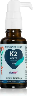 Витамин K2 MyVita Naturalna witamina K2 MK-7 200 mcg Forte для костей и зубов, 30 мл