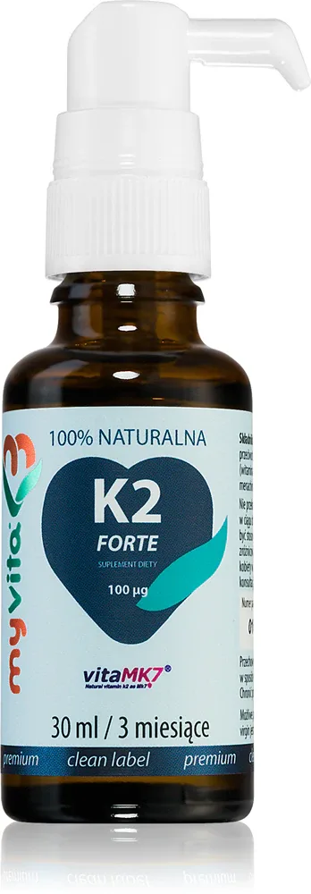 Витамин K2 MyVita Naturalna witamina K2 MK-7 200 mcg Forte для костей и зубов, 30 мл