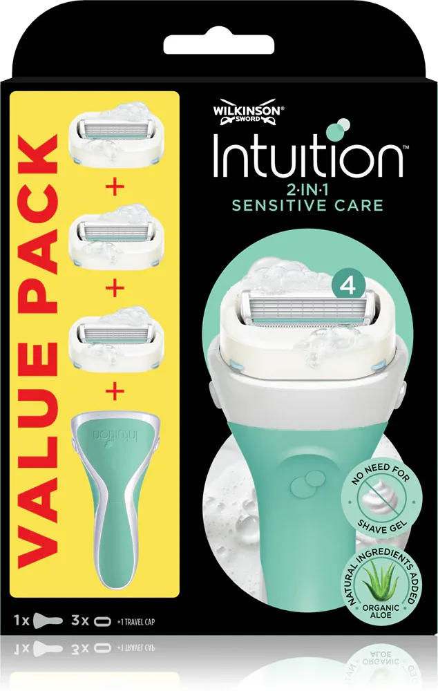 Бритва для тела Wilkinson Sword Intuition 2 in 1 Sensitive Care со сменной головкой, для подмышек, ног и интимной зоны