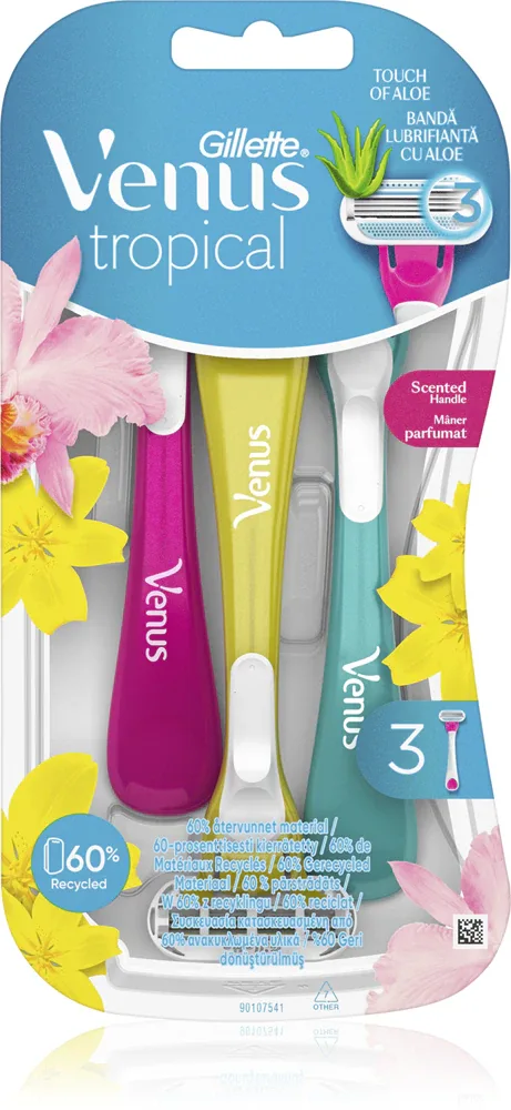 Станок для бритья Gillette Venus Tropical одноразовый, с увлажняющей полоской, 3 шт