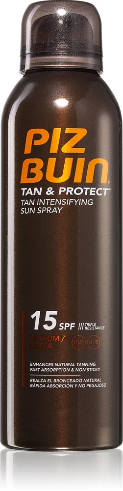 Piz Buin Tan & Protect - Солнцезащитный спрей для ускорения загара SPF 15, 150 мл