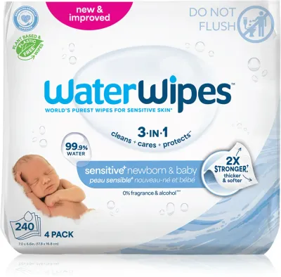 Влажные салфетки детские WaterWipes Baby Wipes 4 Pack для новорождённых, 4 упаковки по 60 шт