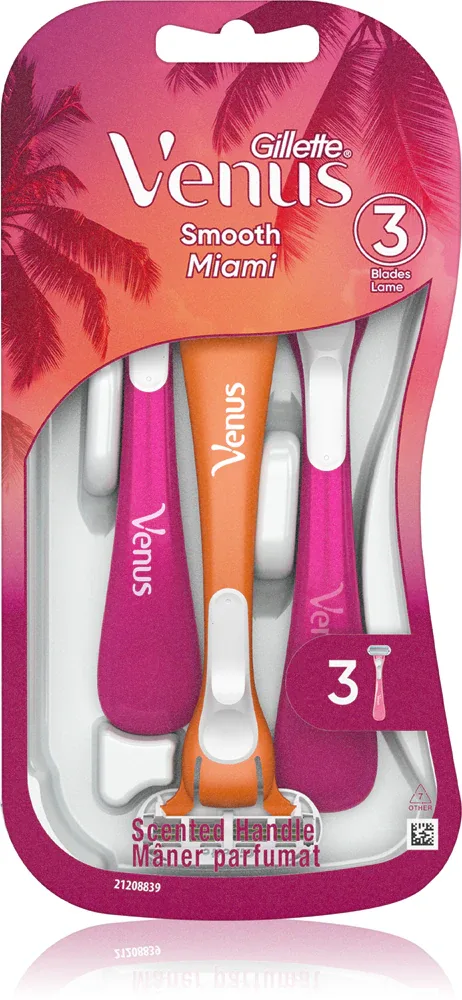Gillette Venus Smooth Miami - Одноразовые женские бритвы, 3 шт