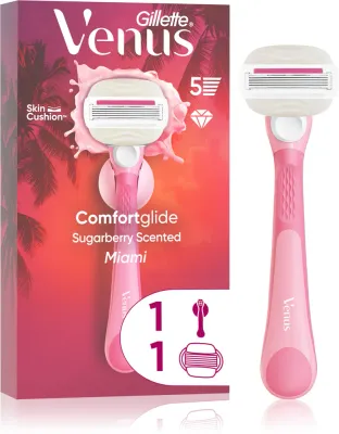 Бритва женская Gillette Venus Comfortglide Sugarberry Miami со сменными кассетами, с держателем, 1 шт