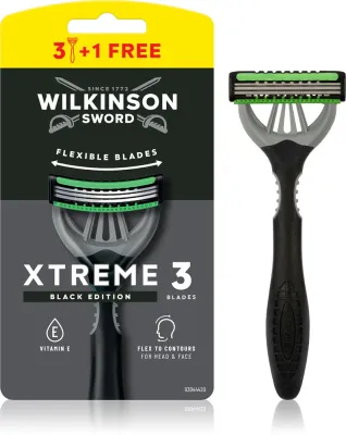 Одноразовые станки Wilkinson Sword Xtreme 3 Black Edition с тремя лезвиями, для гладкого бритья, 10 шт, 4 шт