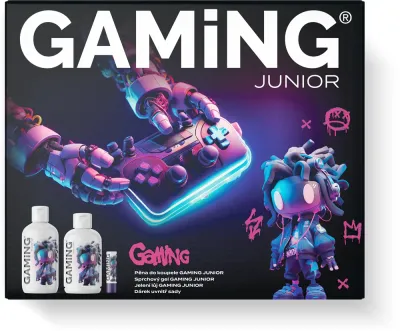 Подарочный набор Regina Jeleni luj Gaming: бальзам для губ, пена для ванн, гель для душа, наклейки