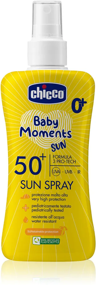 Chicco Baby Moments Sun - Солнцезащитный спрей для детей SPF 50+ 0 m+, 150 мл