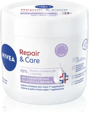 NIVEA Repair & Care Sensitive - Питательный восстанавливающий крем для сухой и чувствительной кожи, 400 мл