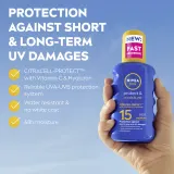 NIVEA SUN Protect & Moisture - Солнцезащитный спрей SPF 15, 200 мл — фото 2