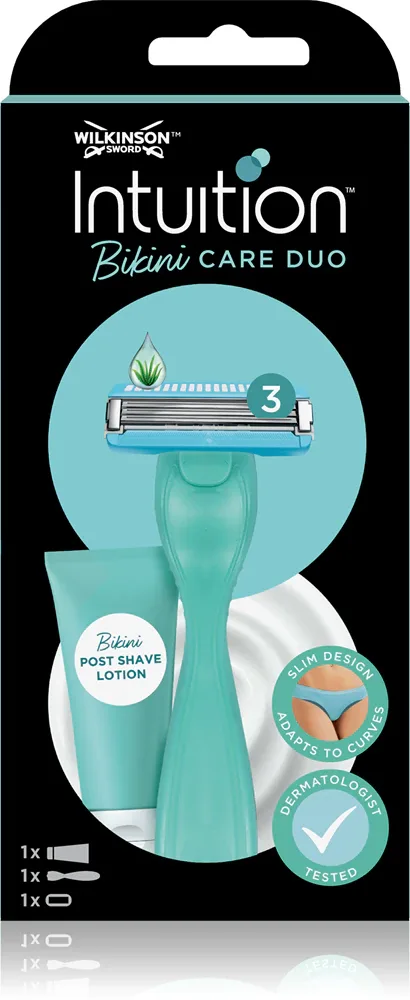 Триммер-бритва Wilkinson Sword Intuition Bikini Care для зоны бикини, 3 уровня стрижки, увлажняющая полоса с алоэ, для использования под душем