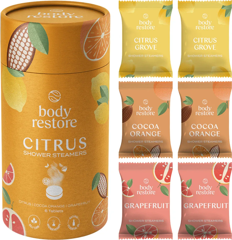 Шарики для ванны Body Restore Citrus цитрусовые, с эфирными маслами, 6 шт