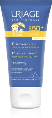 Uriage Bebe 1st Mineral Cream SPF 50+ - Минеральный крем для загара SPF 50+, 50 мл