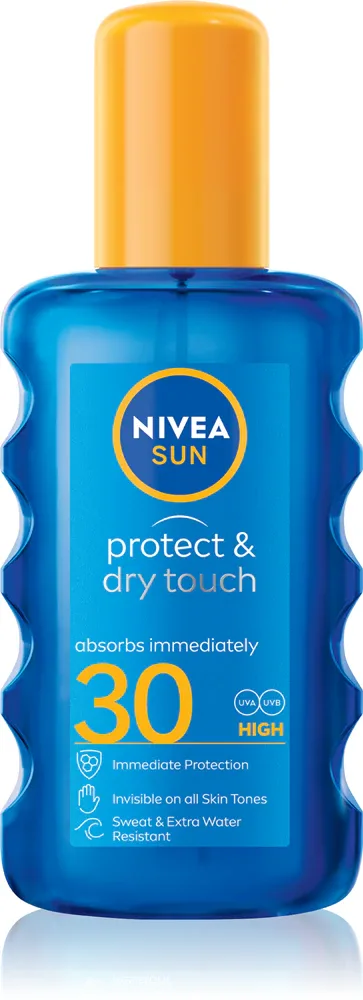 NIVEA SUN Protect & Dry Touch - Невидимый спрей для загара SPF 30, 200 мл