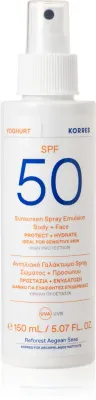 Korres Yoghurt Sunscreen - Молочко для загара в спрее для лица и тела SPF 50+, 150 мл