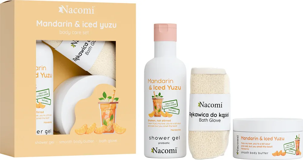 Nacomi Mandarin & Iced Yuzu - Подарочный набор для тела, 3 шт