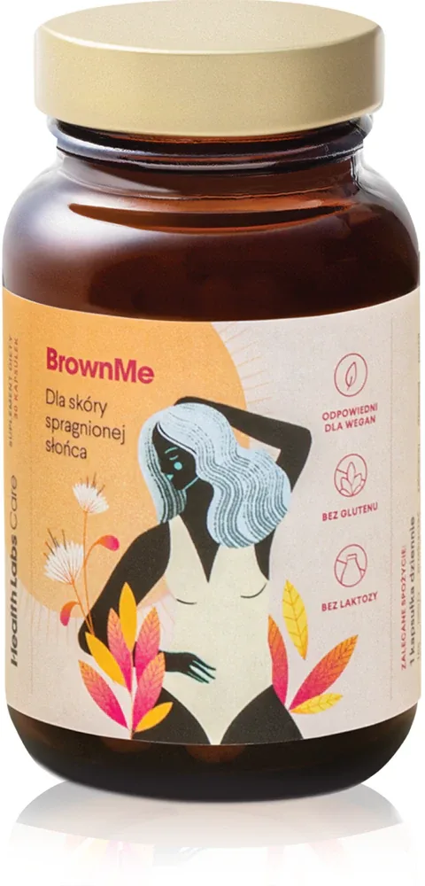 Добавка к пище Health Labs Care BrownMe с антиоксидантами, витаминами A и E, для кожи, 30 капсул