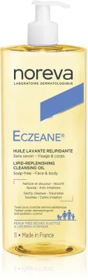 Noreva Eczeane Lipid-Replenishing Cleansing Oil - Гель для душа с маслом для умывания лица и тела, 1000 мл