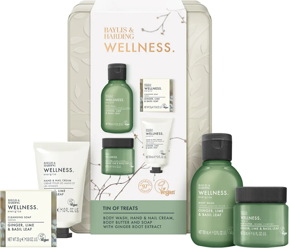 Baylis & Harding Wellness. Energise - Подарочный набор для тела Имбирь, Лайм и Лист базилика Ginger, Lime & Basil Leaf