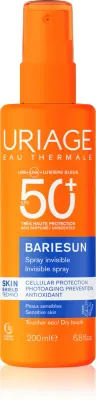 Uriage Bariesun Fragrance Free Invisible Spray SPF50+ - Солнцезащитный спрей для лица и тела SPF 50+, 200 мл