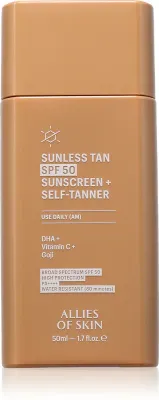 Allies of Skin Sunless Tan SPF 50 Sunscreen + Self-Tanner - Крем для загара с самозагаром SPF 50, 50 мл