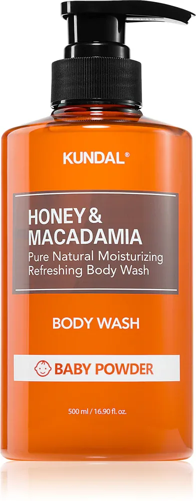KUNDAL Honey & Macadamia Baby Powder - Нежный гель для душа с увлажняющим действием, 500 мл