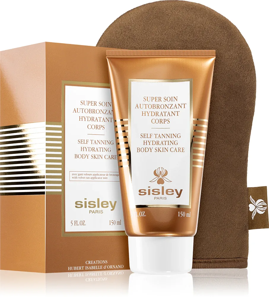 Sisley Super Soin Self Tanning Hydrating Body Skin Care - Самозагарное молоко для тела s aplikační rukavicí, 150 мл