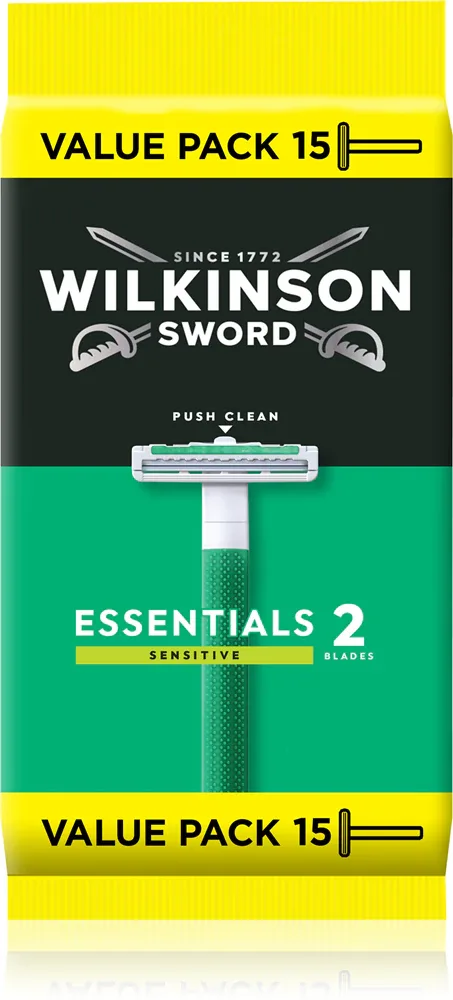 Одноразовые станки Wilkinson Sword Extra 2 Sensitive с двумя лезвиями, для чувствительной кожи, 15 шт