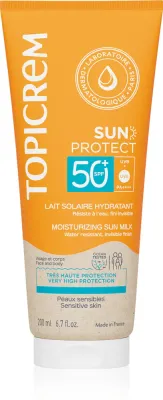 Topicrem Sun Protect Moisturizing Sun Milk SPF50+ - Увлажняющее молочко для загара SPF 50+, 200 мл
