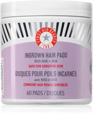 Диски для тела First Aid Beauty Ingrown Hair Pads после депиляции, с салициловой и гликолевой кислотами, 60 шт, 60 шт