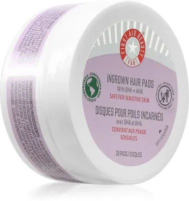 Диски для тела First Aid Beauty Ingrown Hair Pads после депиляции, с салициловой и гликолевой кислотами, 60 шт, 28 шт