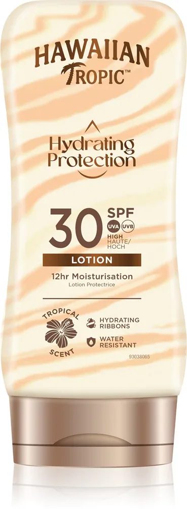 Крем солнцезащитный Hawaiian Tropic Hydrating Protection Lotion SPF 30, с маслом ши и какао, 180 мл