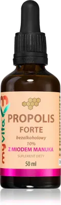 MyVita Propolis naturalny FORTE krople 10% bezalkoholowy z miodem manuka - Капли для поддержки иммунитета, 50 мл