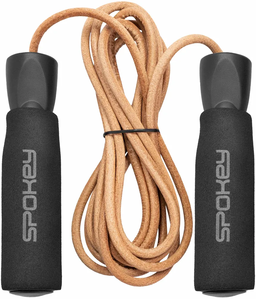 Скакалка Spokey Quick Skip Leather кожаная, регулируемой длины, нескользящая, 280 см