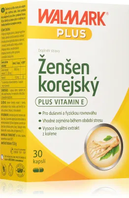 Женьшень корейский Walmark Korean Ginseng с витамином E, для энергии и концентрации, 30 капс