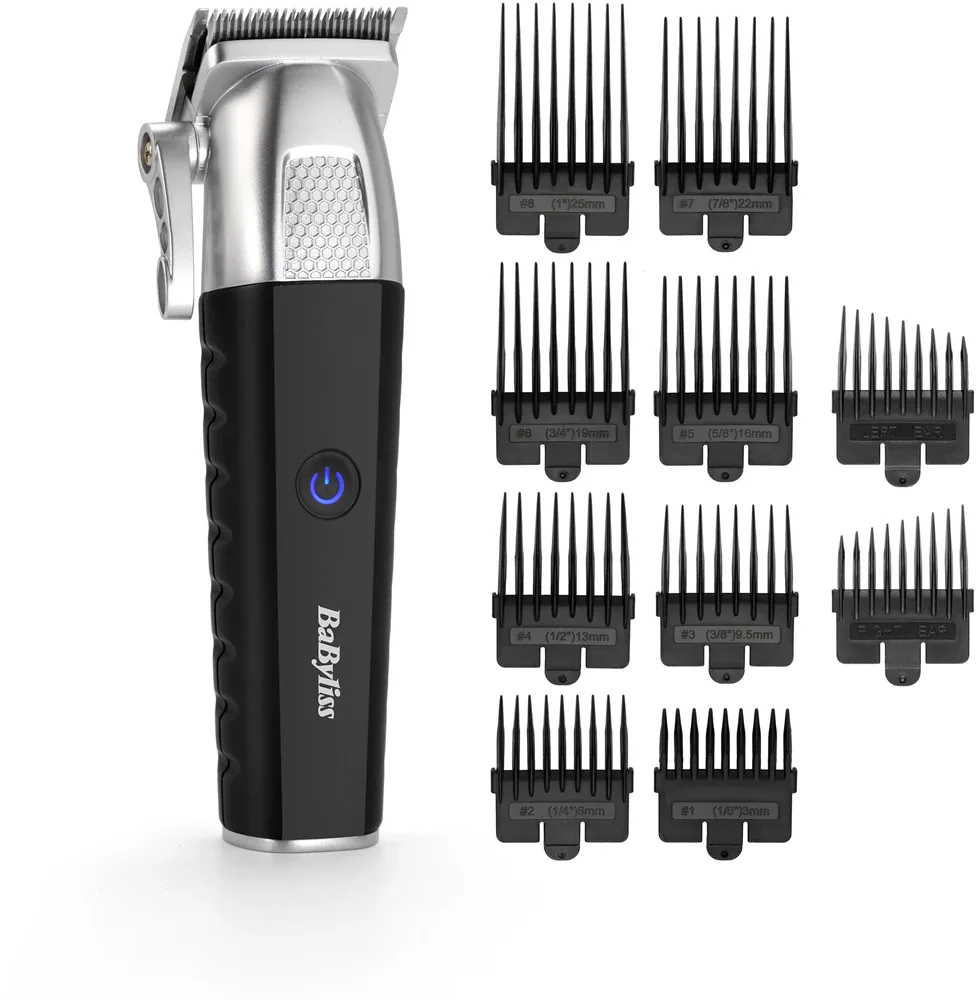 Машинка для стрижки волос BaByliss Lithium Power T812E беспроводная, с восемью насадками, 1 шт