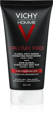 Vichy Homme Structure Force - Крем для лица с укрепляющим эффектом и гиалуроновой кислотой, 50 мл